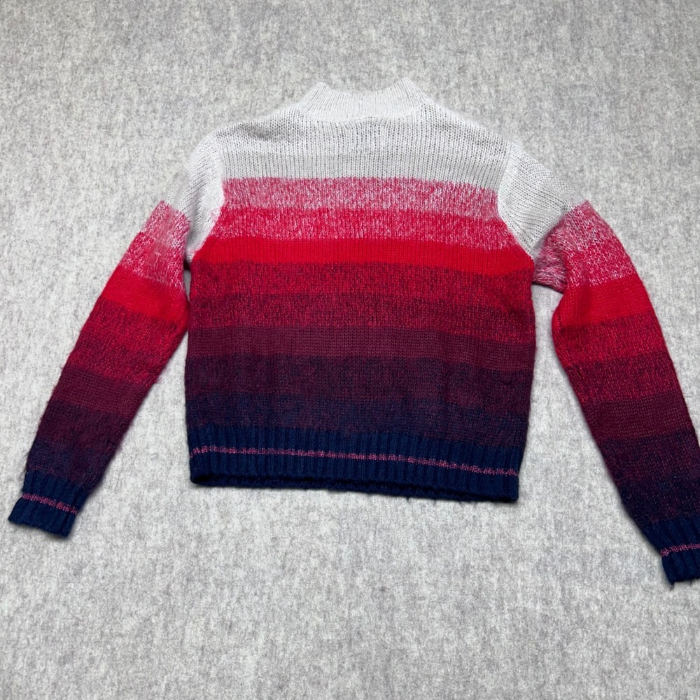American Eagle Ombre Mock Neck Long‎ Sleeve Knit Sweater Size Small Red Tan - Picture 6 of 7